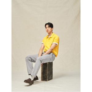 오픈넥 반소매 티셔츠 - 머스타드 (BC5342C14G)