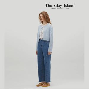 [Thursday Island] 크롭 스트링 꽈배기 가디건(T234MCD234W)