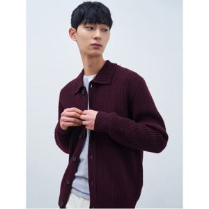 립조직 셔츠형 카디건  와인(BC415AC02Z)