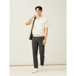 리넨 혼방 옥스포드 슬림 팬츠 - 카키 (BC5221C06H)