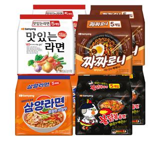 식품] 라면 10개+맛있는라면 10개+짜짜로니 10개+불닭볶음면 10개