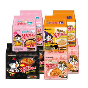 식품] 불닭볶음면 10개+까르보불닭볶음면 8개+4가지치즈불닭볶음면 8개+로제불닭볶음면 8개