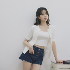 [정상가 179,000원][장원영 25SS 캠페인] 써머 케이블 가디건 T32F1KCD05TWT2
