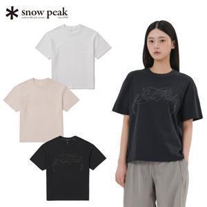 스노우피크 아스킨 여성 발포 레터링 반팔 티셔츠 S25MWFTS87
