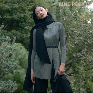 [FINE PLEATS] 피네 플리츠 숄카라 가디건 그레이
