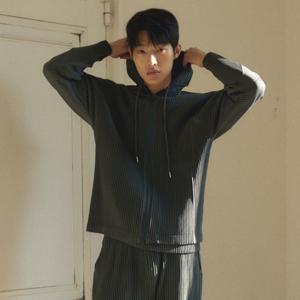 공용 투웨이 플리츠 후드집업 아우터 [다크 그린]