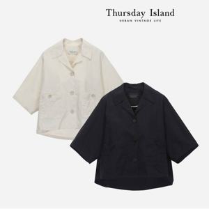 [최초가-279000원][Thursday Island] 7부 소매 라운드 헴라인 자켓(T234MJK301W)