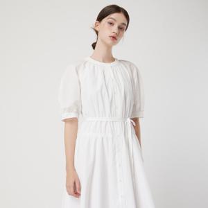 [CC콜렉트][정상가: 379,000]라운드넥 셔링 플레어 원피스 C252MSE032