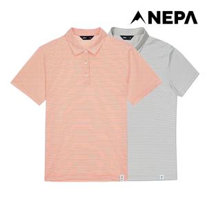 여성 라이프스타일 스트라이프 폴로 티셔츠 7I45242