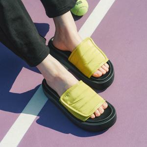 패브릭 벨크로 플랫폼 슬리퍼 412423004 (4cm/3colors)