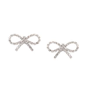 미니 보우 크리스탈 귀걸이 실버 AW24-601-SL