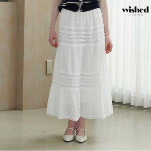 정상가:79000원ㅣ펀칭 플라워 패턴 롱 스커트 (WICBSK006)
