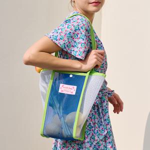 [무케] _워터 매쉬 숄더백 (Blue) 비치백 물놀이 수영가방 바캉스 쇼퍼백