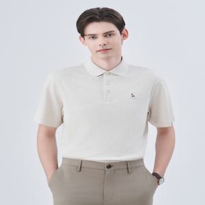 남성 HZTS4B436OW [SOFT COTTON] 오프화이트 인터록 반팔 카라 티셔츠