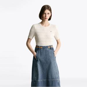 타미힐피거 슬림 케이블 반팔 스웨터 (T22F1KTO060WT20F5)