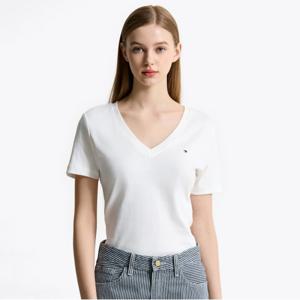 타미힐피거 슬림 브이넥 립 티셔츠 (T22F1TTO061WT102Z)