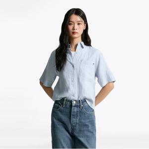 타미힐피거 박시 크롭 린넨 셔츠 (T22F3WSH093WT1C1O)
