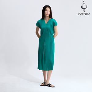 [최초가 159000원] V넥 와이드 캡 슬리브 턱 원피스_PPOPM025024
