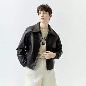 [하프클럽/ 베지터블 램스킨 카라 자켓