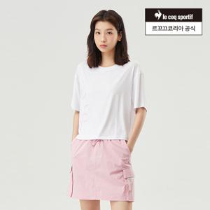 르꼬끄 여성 슬럽 크롭 레터링 반팔티 (QP122ORS23)