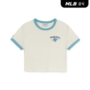[공식] 여성 애슬레저 슬림핏 크롭 반팔티셔츠 NY (Cream)