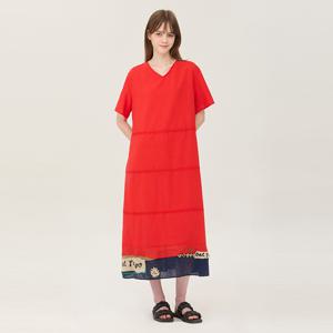 [본사] 배색 니트 포인트 원피스_BAOP66531RD