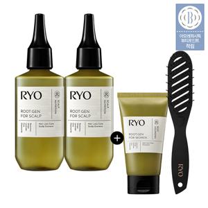 [특별구성]  루트젠 탈모전문케어 두피에센스 80ml 2입+헤어브러쉬+샴푸 100ml