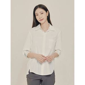 [하프클럽/올리비아하슬러]화이트 히든 나염배색 셔츠 OHCMBL105