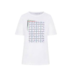 [하프클럽/화이트 스퀘어 패턴 반팔 티셔츠 CLCMTS134