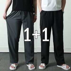 [하프클럽/1+1SET 남자  여름 냉감 세미와이드팬츠 시원한 쿨링 통바지 아이스 차콜 블랙_KL