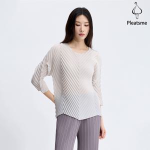 [최초가 158000원] 펀칭 V 핸드 플리츠 티셔츠_EPTSS325008