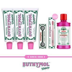 화이트닝 치약 120g 3개 + 칫솔 1개(색상랜덤) + 스퀴저 1개 + 마일드 가글 500ml 1개