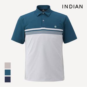 [INDIAN] 컬러블록 메쉬포인트 티셔츠_MIGAS4M3221