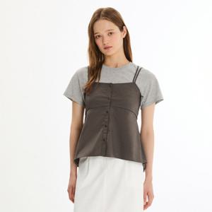 [25 S/S] 버튼 뷔스티에 블라우스