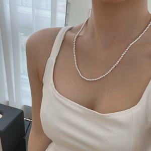 [브리치]  / 925실버 볼드 실버 은볼 목걸이
