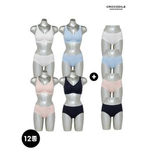 [하프클럽/크로커다일 이너웨어](12종구성) 인견 에어쿨 스트랩 감탄 브라팬티8종+팬티4종