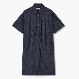 [톰보이] 더블니 디테일 반팔 데님 원피스 9105241109