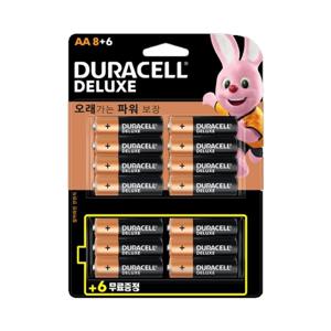 듀라셀 디럭스 알카라인 건전지 AA 8+6 14개입 판(1개입) 자재