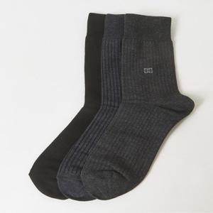 액세서리 [[25SS]] DBSS5E005BK [남성중목3족] 남성 솔리드 골지 중목 3족세트
