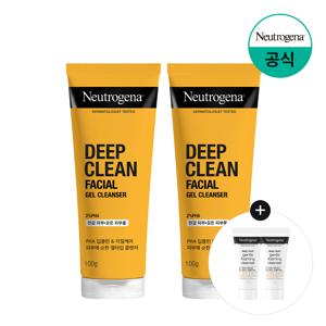 딥클린 클렌징 훼이셜 클렌저 100ml x2 +(증)젠틀 포밍 클렌저 10g x2