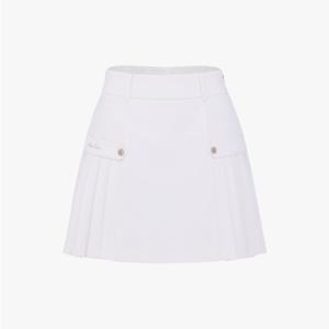 하이웨스트 사이드 플리츠 스커트 (화이트)
