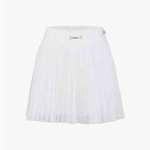 도트 샤 플리츠 스커트. (화이트)