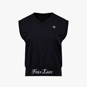 브이넥 풀오버 베스트. (블랙)