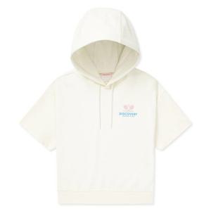 디스커버리반팔티 EQF DWTR95043-IVS 여성 애슬레저 반팔 트레이닝 후드