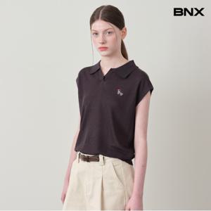 정상가:59,000원 ㅣ 데일리 오픈 카라넥 반팔 니트 (BX2KP025L0)