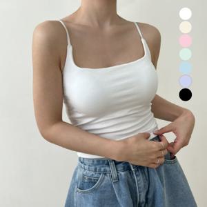 [브리치]  / 1 + 1 7컬러 인견브라탑 끈조절 캡내장 캐미솔 캡나시 모달 브라탑나시