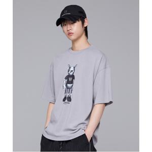 공용 실버 3D 피규어 반팔 티셔츠_LW252TS110