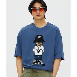공용 힙독 아플리케 반팔 티셔츠_LW232TS106