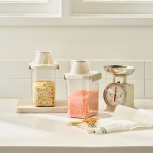 셰프토프 간편 오픈 잡곡통 1,300mL 2P SET (웜그레이)
