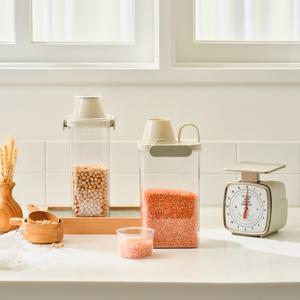 셰프토프 간편 오픈 잡곡통 1,800mL 2P SET (웜그레이)